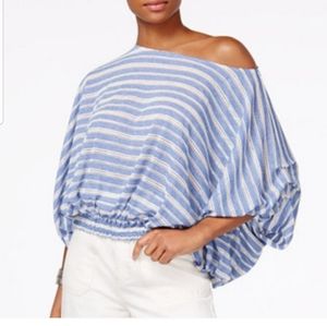 Free People Azelea Eyelet-Trim Women's Top Sapphire Size S